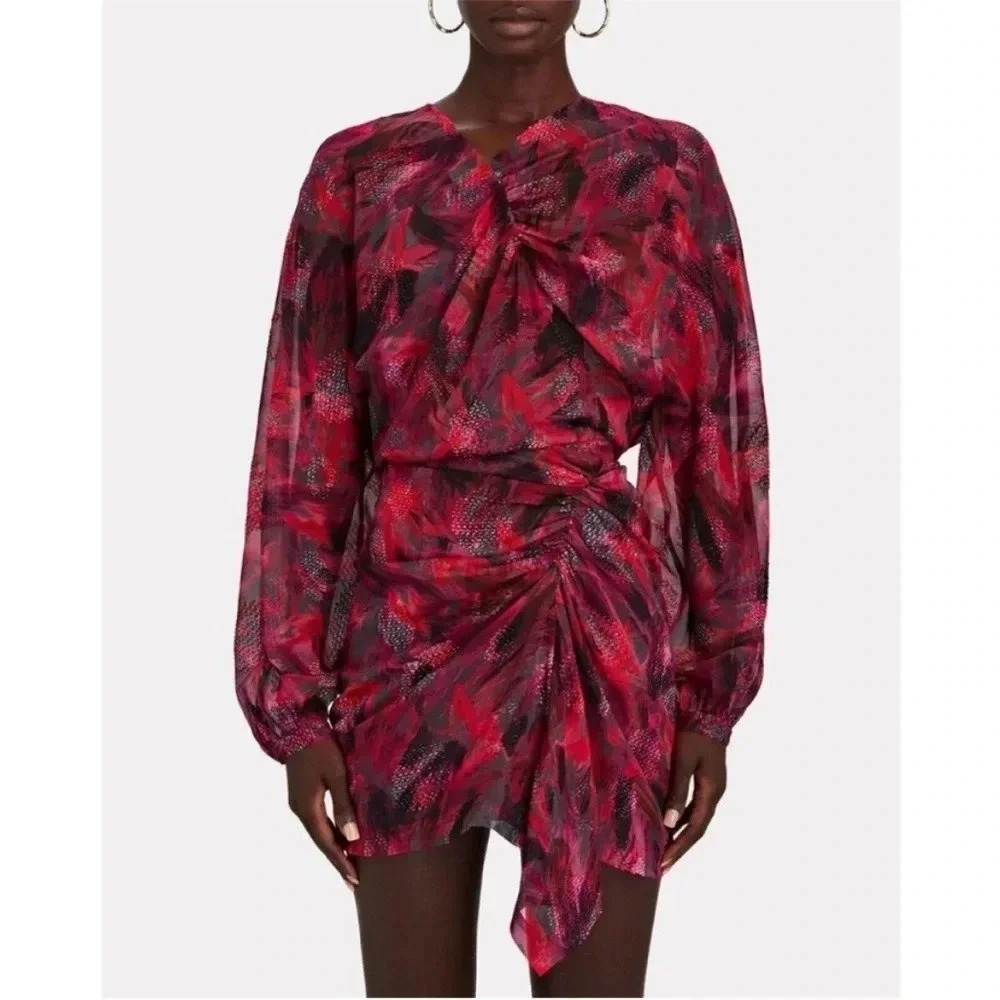 Iro Poalina Printed Silk Mini Dress